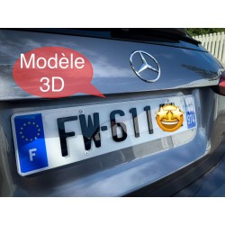 Plaque d'immatriculation Auto 3D