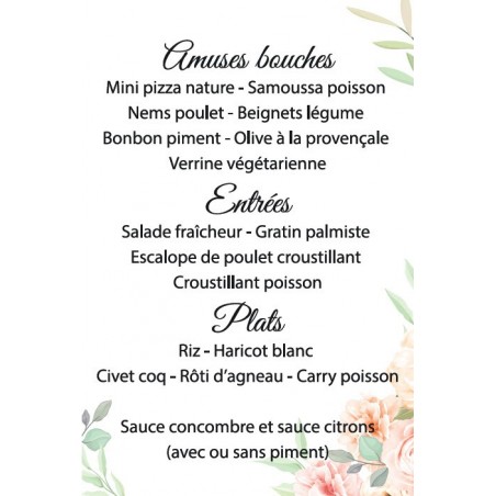 Menu 13x18