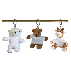 Peluche porte-clés ours blanc