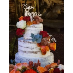 Cake Toper Arbre + Couple + Prénoms