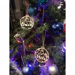 Boule de Noël PRENOM en bois