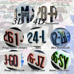 Plaque d'immatriculation Moto 3D / 4D