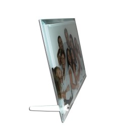 Cadre photo en verre contours miroir 
