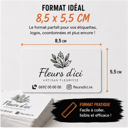 Stickers personnalisés rectangulaires 8,5 × 5,5 cm
