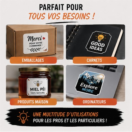 Stickers personnalisés rectangulaires 8,5 × 5,5 cm